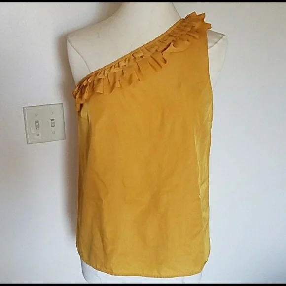 ❤️The Limited - Yellow One Shoulder Blouse - S - Picture 1 of 1